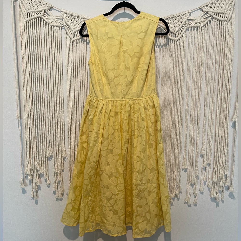 Rabbit Rabbit Rabbit Yellow Floral Summer Tea Dress W/ Pockets Sz S - Picture 2 of 11